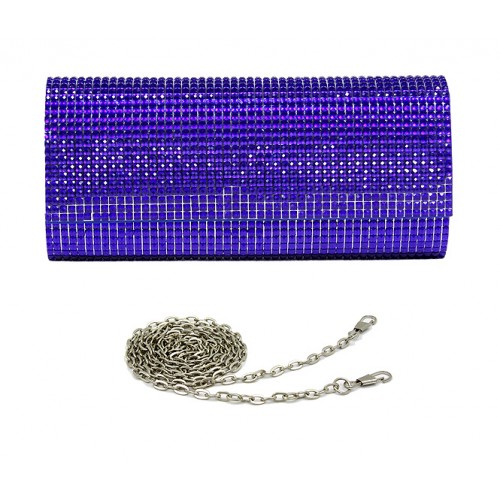 Evening Bag - Jeweled Acrylic Beads w/ Flap - Blue